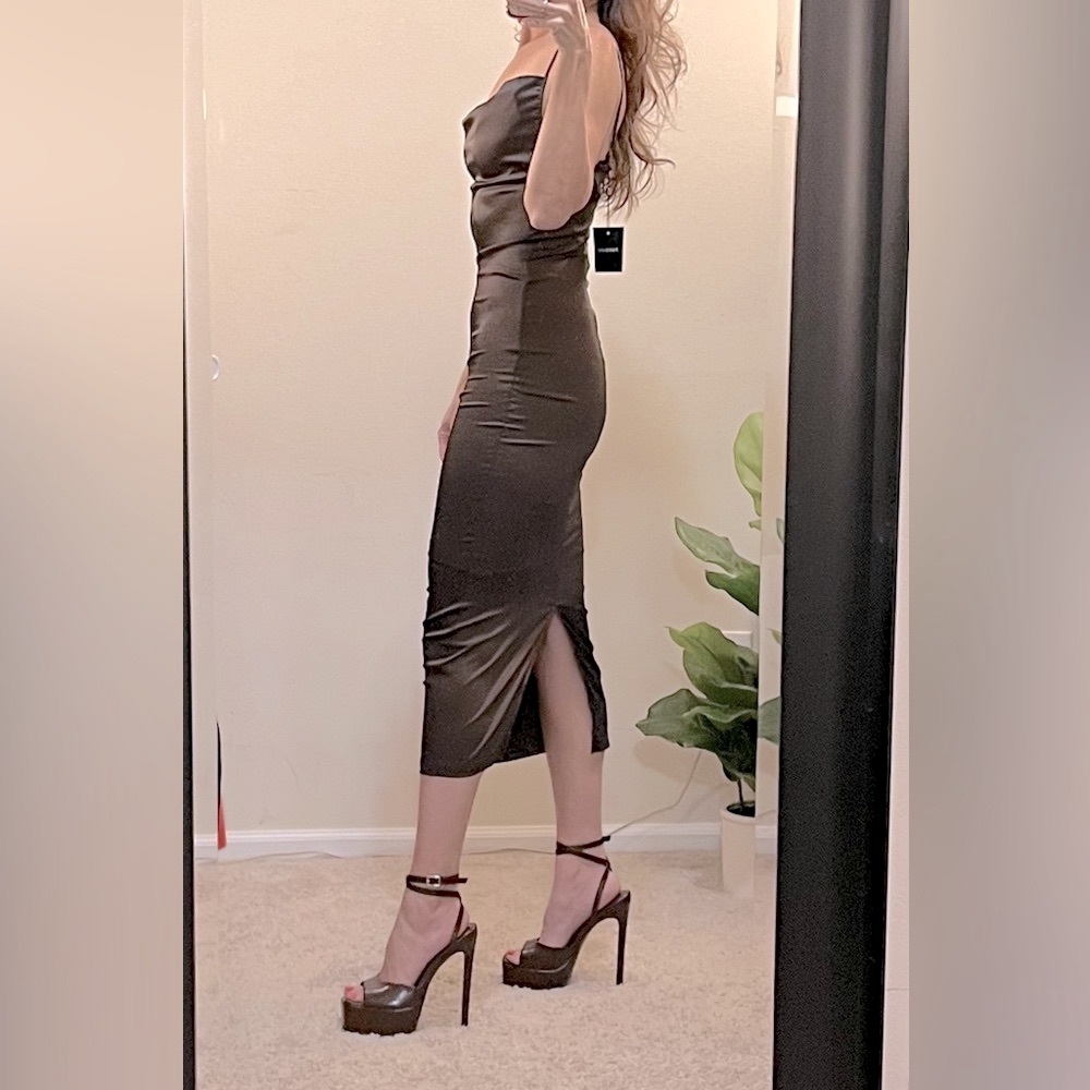 NWT Satin Midi Dress
